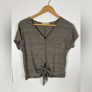 Monk and Lou Tie Front Womens Size XXS Short Sleeve Top